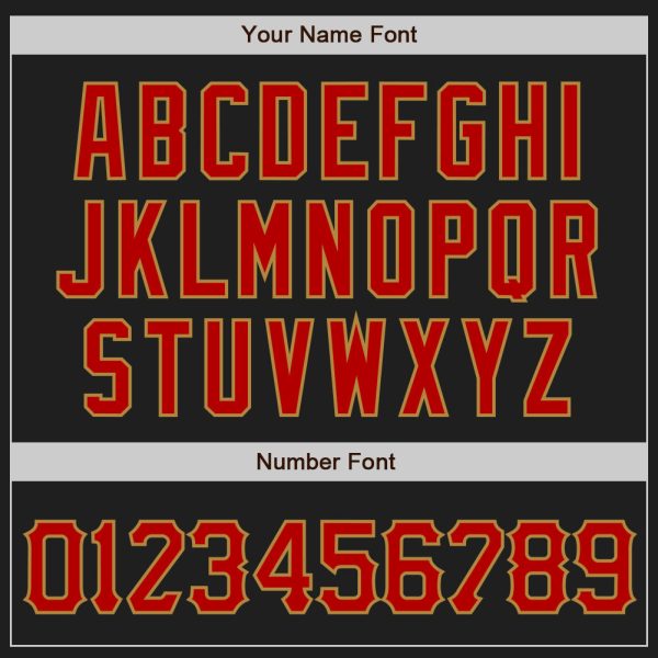 Custom Black Red Pinstripe Red-Old Gold Authentic Baseball Jersey - Image 4