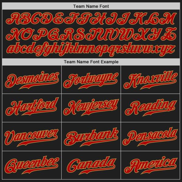 Custom Black Red Pinstripe Red-Old Gold Authentic Baseball Jersey - Image 5
