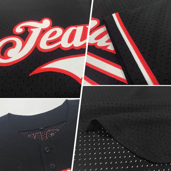Custom Black Teal-Pink Mesh Authentic Throwback Baseball Jersey - Image 2