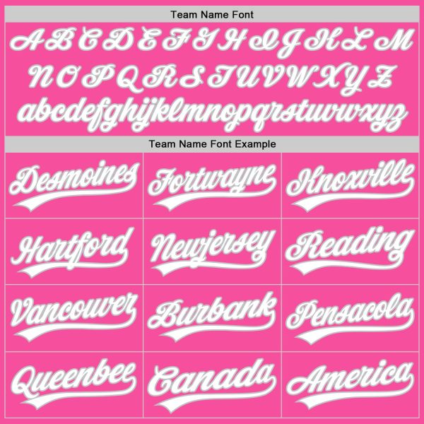 Custom Pink White-Gray Authentic Baseball Jersey - Image 4