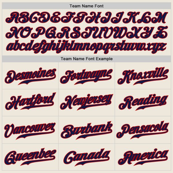 Custom Cream Navy Pinstripe Navy-Red Authentic Raglan Sleeves Baseball Jersey - Image 4